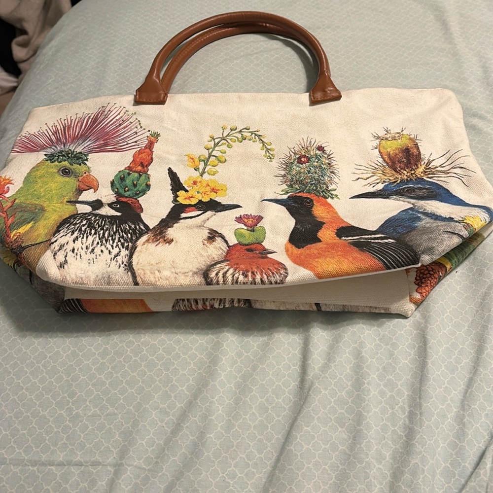 Zippered Tote Bag Vicki Sawyer. Paper Products Design. Good Used Condition.